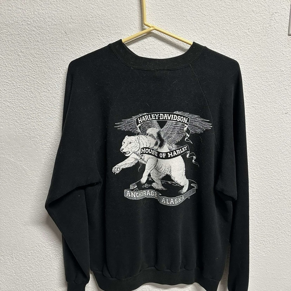 80’s Harley-Davidson Alaska Polar Bear Black Graphic Sweater